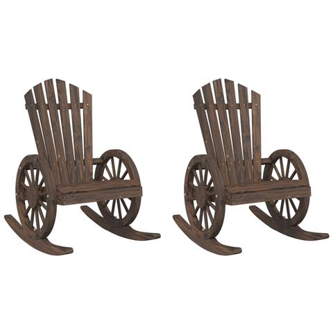 Lusso Casadino -  Sedie A Dondolo Adirondack 2 Pz In Legno Massello Di Abete - Foto 1