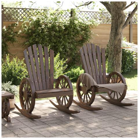 Lusso Casadino -  Sedie A Dondolo Adirondack 2 Pz In Legno Massello Di Abete - Foto 2