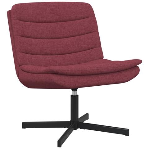Sedia Girevole Rosso Vino Tessuto Standard Ergonomica - Foto 1