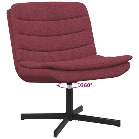 Sedia Girevole Rosso Vino Tessuto Standard Ergonomica - Foto 9