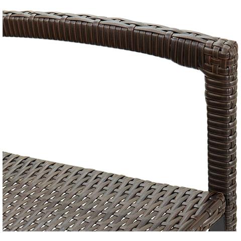 Set Bar Giardino 5pz Marrone Legno Massello Acacia e Polyrattan - Foto 9
