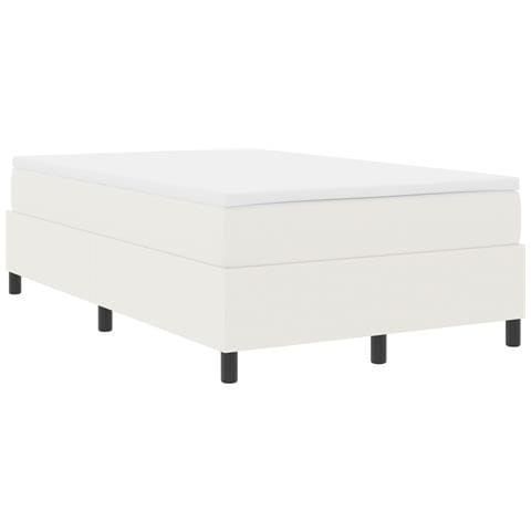 Letto Box Spring Crema Piccolo Matrimoniale Tessuto Corduroy - Foto 1