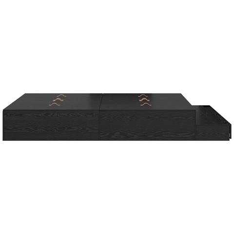 Struttura letto con contenitore con cassetto Rovere Nero 140 cm - Foto 9