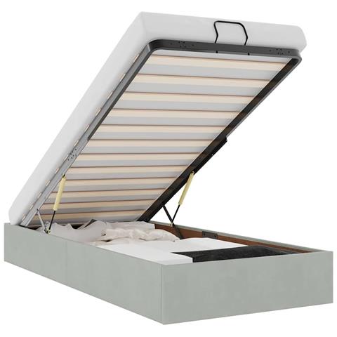 Struttura Letto Pouf Senza Materasso 90x200 cm Velluto - Foto 1