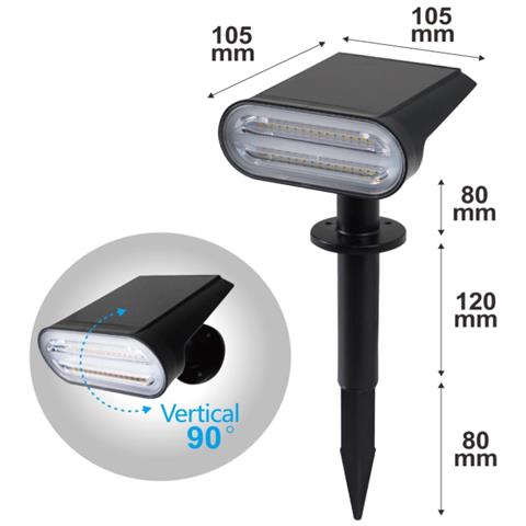 Lampade Solari Da Giardino 8 Colori Impermeabili Sensore Di Movimento 2 Pezzi - Foto 2