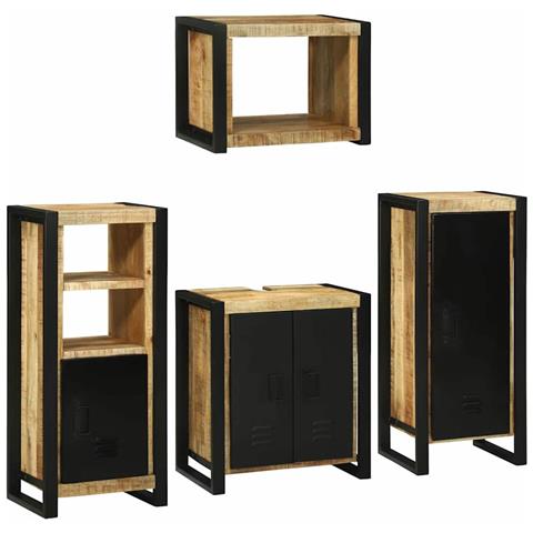 Set di mobili per il bagno 4 pcs Legno di mango massello - Foto 1