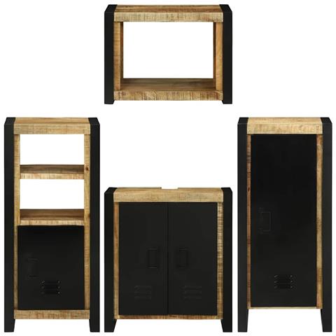 Set di mobili per il bagno 4 pcs Legno di mango massello - Foto 9