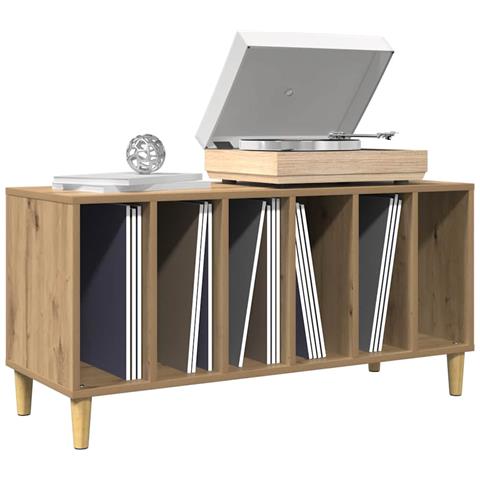 Mobile Porta Dischi Rovere Artigianale 100x38x48 cm Multistrato - Foto 2