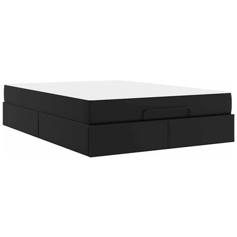 Struttura letto con materasso Nero 140 x 200 cm Pelle sintetica - Foto 1
