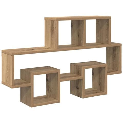 Scaffale da parete rovere artigianale 82 x 15 x 51 cm - Foto 1