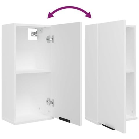 Set di Mobili da Bagno 5 pz Bianco in Legno Multistrato - Foto 9