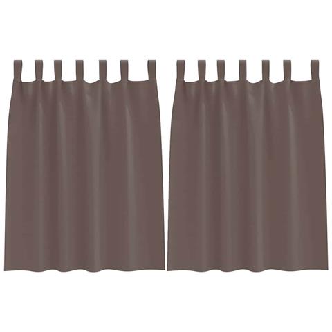 Tende con tende 2 pcs Marrone scuro 140x140cm Poliestere - Foto 1