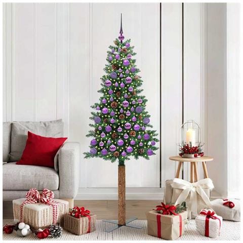 Albero di Natale snodato con 300 LED con supporto Verde 180 cm - Foto 2