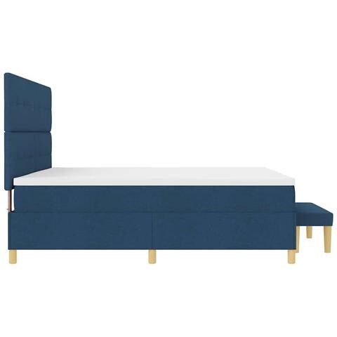 Letto a molle con materasso Blu 200 x 200 cm Tessuto - Foto 9