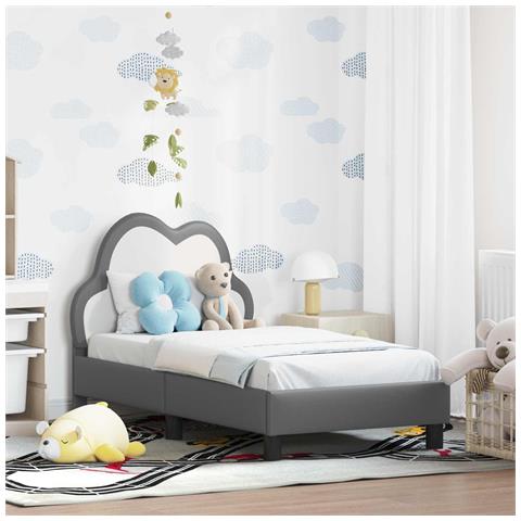 Struttura letto per bambini con testata Grigio chiaro PU - Foto 2