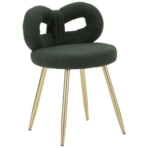 Sedia Mini Ilary Imbottita Verde E Oro Ø40x67 Cm, Seduta H 46 Cm - Foto 1