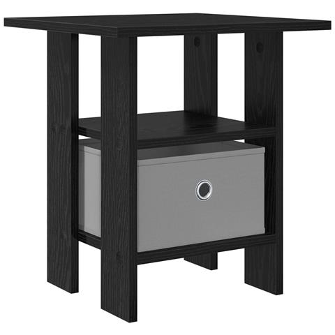 Comodino Rovere Nero 41 x 40 x 45 cm Legno multistrato - Foto 1