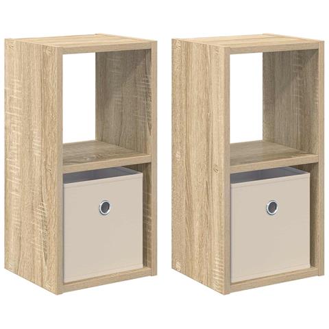 Comodino con cassetto 2 pcs Rovere Sonoma 25,5 x 22 x 49,5 cm - Foto 1