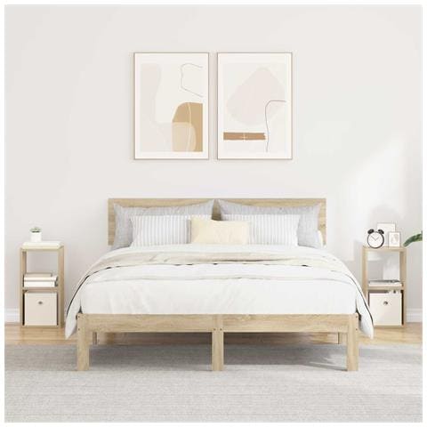 Comodino con cassetto 2 pcs Rovere Sonoma 25,5 x 22 x 49,5 cm - Foto 2