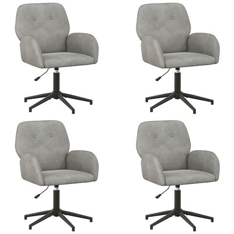 Sedie da scrivania girevoli 4 pz 54 x 55 x 90 cm Grigio Chiaro - Foto 1
