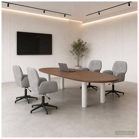 Sedie da scrivania girevoli 4 pz 54 x 55 x 90 cm Grigio Chiaro - Foto 2