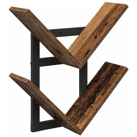 Mensola a muro flottante Legno antico 43 x 15 x 47 cm - Foto 1