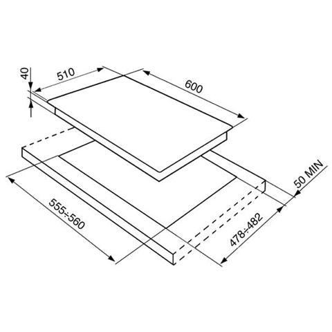 Piano Cottura P261XGH a Gas 4 Fuochi Gas Colore Inox Serie Selezione con FSD - Foto 2