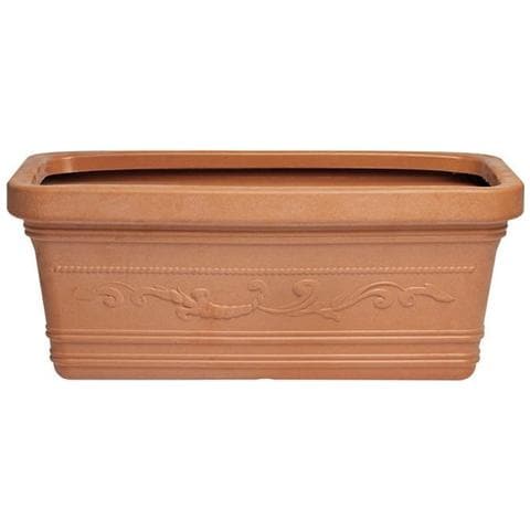 Vaso Rettangolare Festonato Maxi misura 80 Cm colore Terracotta Doppio Bordo - Foto 1
