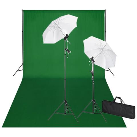 Set Studio Fotografico: Fondale Verde 600x300 Cm E Luci - Foto 1