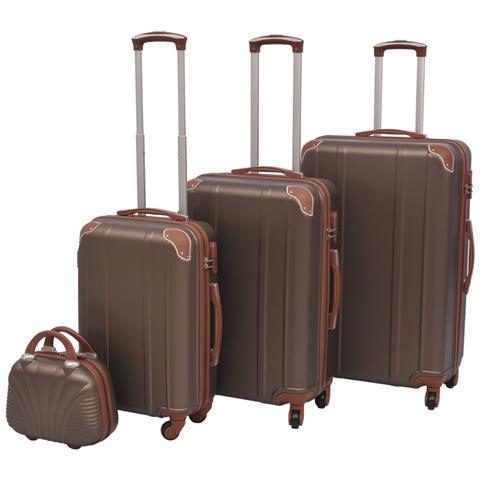 4 Pz. Set Di Trolley Rigidi Color Caffè - Foto 1