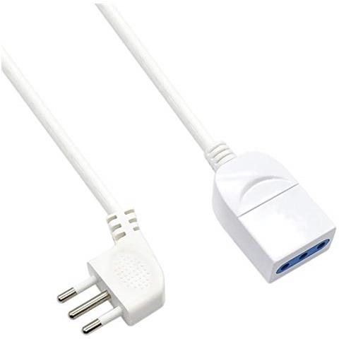 Prolunga alimentazione (M) (F) - 10 A - 5 m - bianco - Italia - Foto 1