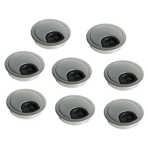 5070864 Passacavi Rotondo Diametro 60mm Da Incastrare In Scrivania / tavolo In Zama, Cromato Opaco, Pack Di 8pz - Foto 1