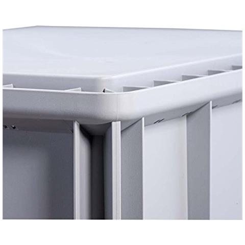 1.160.119,6 cm 1.554,5 cm Eurobox Con Maniglie Chiuse, Grigio / rosso, 600 x 400 x 120 mm - Foto 3