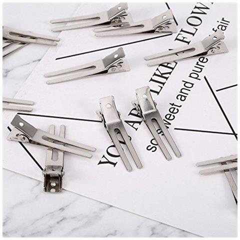 50 Confezioni 18 Pollici Saloni Doppio Prong Pin Curl Impostazione Clip Sezione Dei Capelli Del Metallo Morsetti A Coccodrillo Dargento Delle Forcelle Per Estensioni Dei Capelli - Foto 2