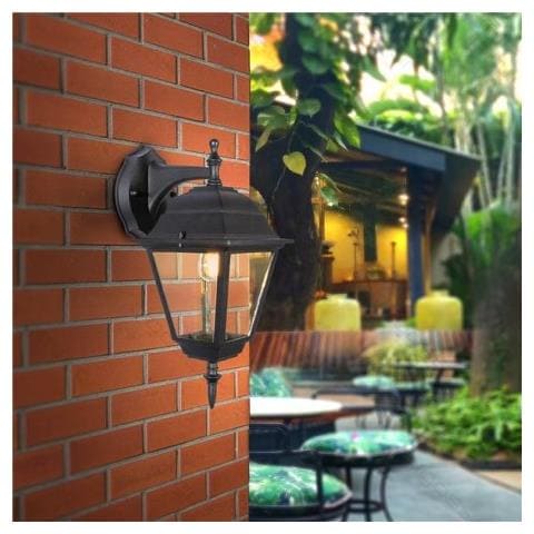 Lampada Da Muro Applique Da Giardino Ip44 Nero Down - Foto 1