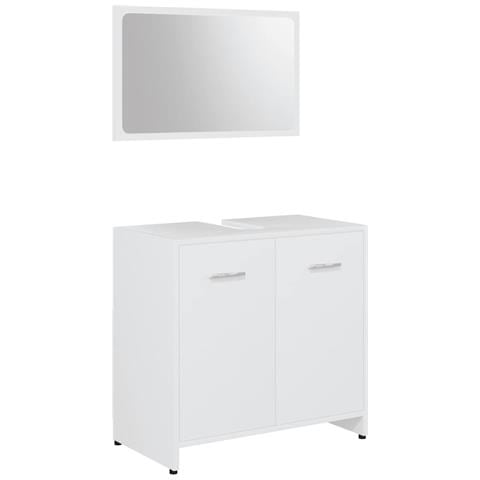 Set Mobili da Bagno Bianco in Legno Multistrato - Foto 1