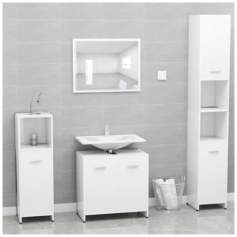 Set Mobili da Bagno Bianco in Legno Multistrato - Foto 10
