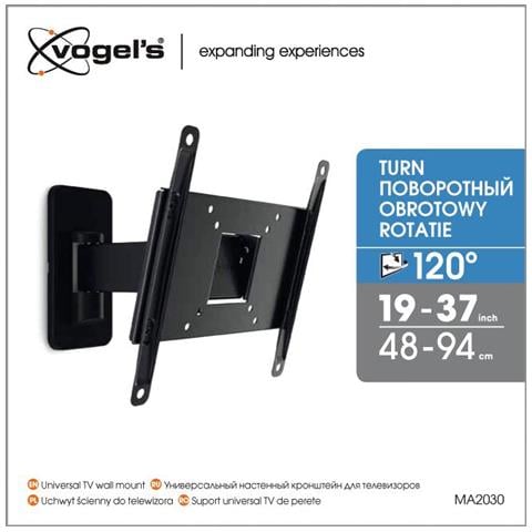 Supporto Da Parete, Ma2030-a1, 19-40 "", Movimento Completo, Peso Massimo (capacità) 15 Kg, Vesa 100x100, 100x200, 200x100, 200x200 Mm, Nero - Foto 15