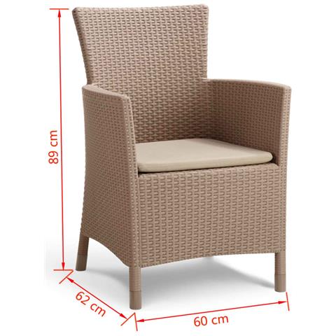 Sedie Da Pranzo Da Giardino 2 Pz Iowa Cappuccino 215519 - Foto 6