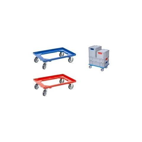 Transportroller Profiplus Euroroll Os 600, Rot Rahmen Aus Stabilem Kunststoff, 4 Lenkrollen, - 1 Stck (456866) - Foto 1