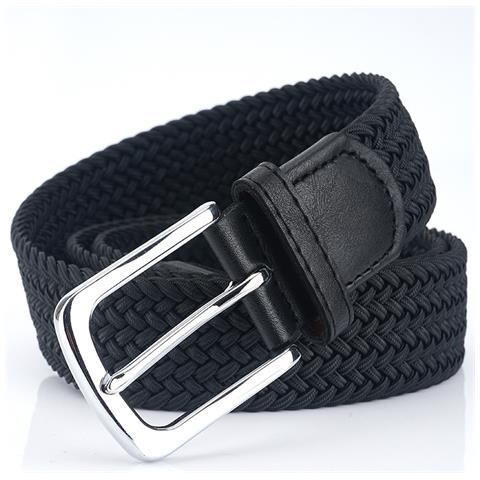 Cintura Da Uomo Elastica Intrecciata Con Fibbia 105cm Black - Foto 2