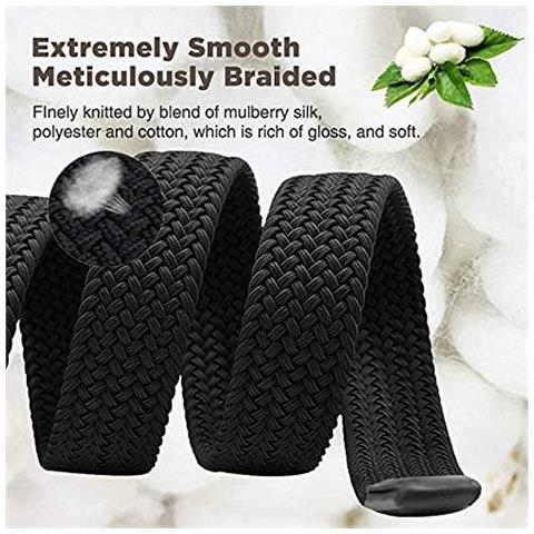 Cintura Da Uomo Elastica Intrecciata Con Fibbia 105cm Black - Foto 5