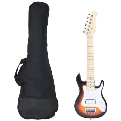 Chitarra Elettrica Bambini Con Custodia Marrone Bianca 3/4 30"" - Foto 1