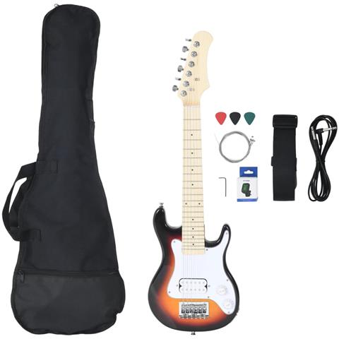 Chitarra Elettrica Bambini Con Custodia Marrone Bianca 3/4 30"" - Foto 2