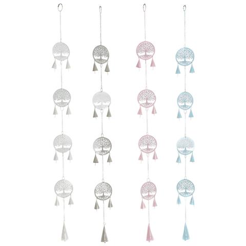 Decorazione Pensile Dkd Home Decor Albero Bianco Beige Grigio Rosa 7 X 3 X 96 Cm (4 Unità) - Foto 1