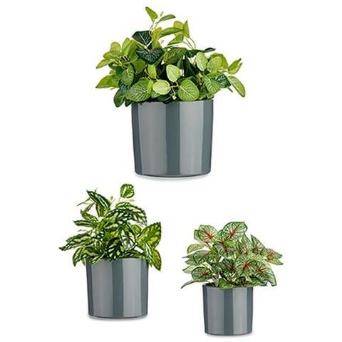 Set Di Vasi Ø 14 Cm Ø 22 Cm Ø 17 Cm Cilindro 3 Pezzi Antracite - Foto 2