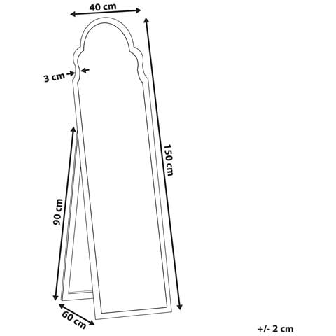 Specchio Da Terra Argento 40 X 150 Cm Chatillon - Foto 2
