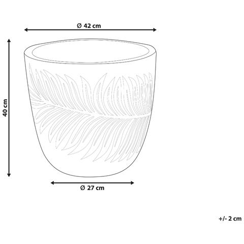 Vaso Da Fiori Argilla Grigio 42 X 42 X 40 Cm Ftero - Foto 2