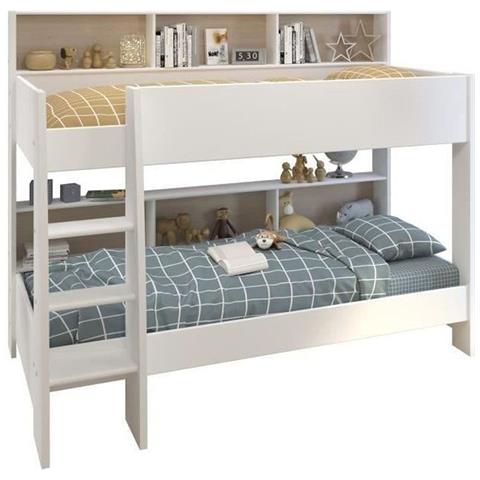 Letti A Castello Per Bambini - Rovere E Ombre White - Molle Incluse - 2 X 90 X 200 Cm - Foto 1