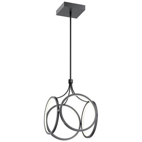 Lampadario Industrial Nordico Ciri Alluminio Nero Opaco Led 45w 3000k - Foto 1